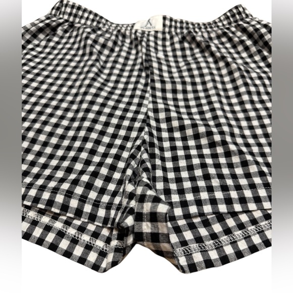 ANRABESS Women's Gingham Check Shorts Plaid Sleep & Lounge Black and White - Picture 7 of 16